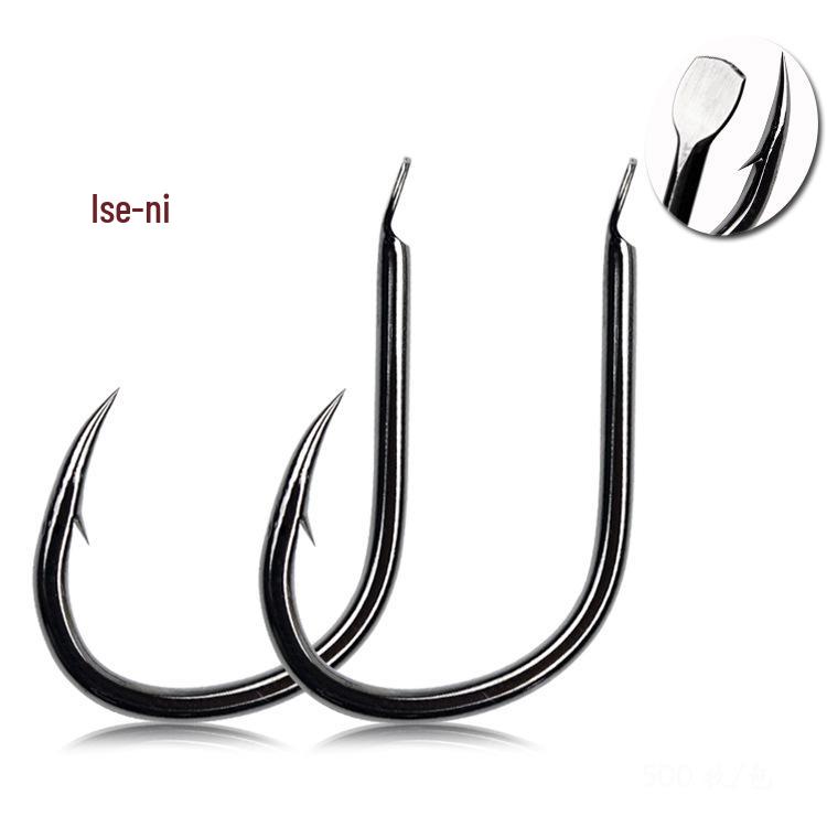 Iseama High Carbon Steel Fishing Hooks with Barbs for Big Fish, Grass Carp, and Sturgeon Iseama Barbed 6#