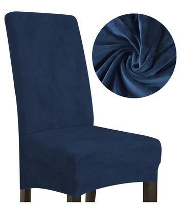 Cover Chair Thick Navy Blue Velvet Size L Large High Backrest 70Cm