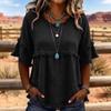 Women’s Vintage Crew Neck Short Sleeve Blouse Relaxed Fit Casual Top Linen Pullover Shirt