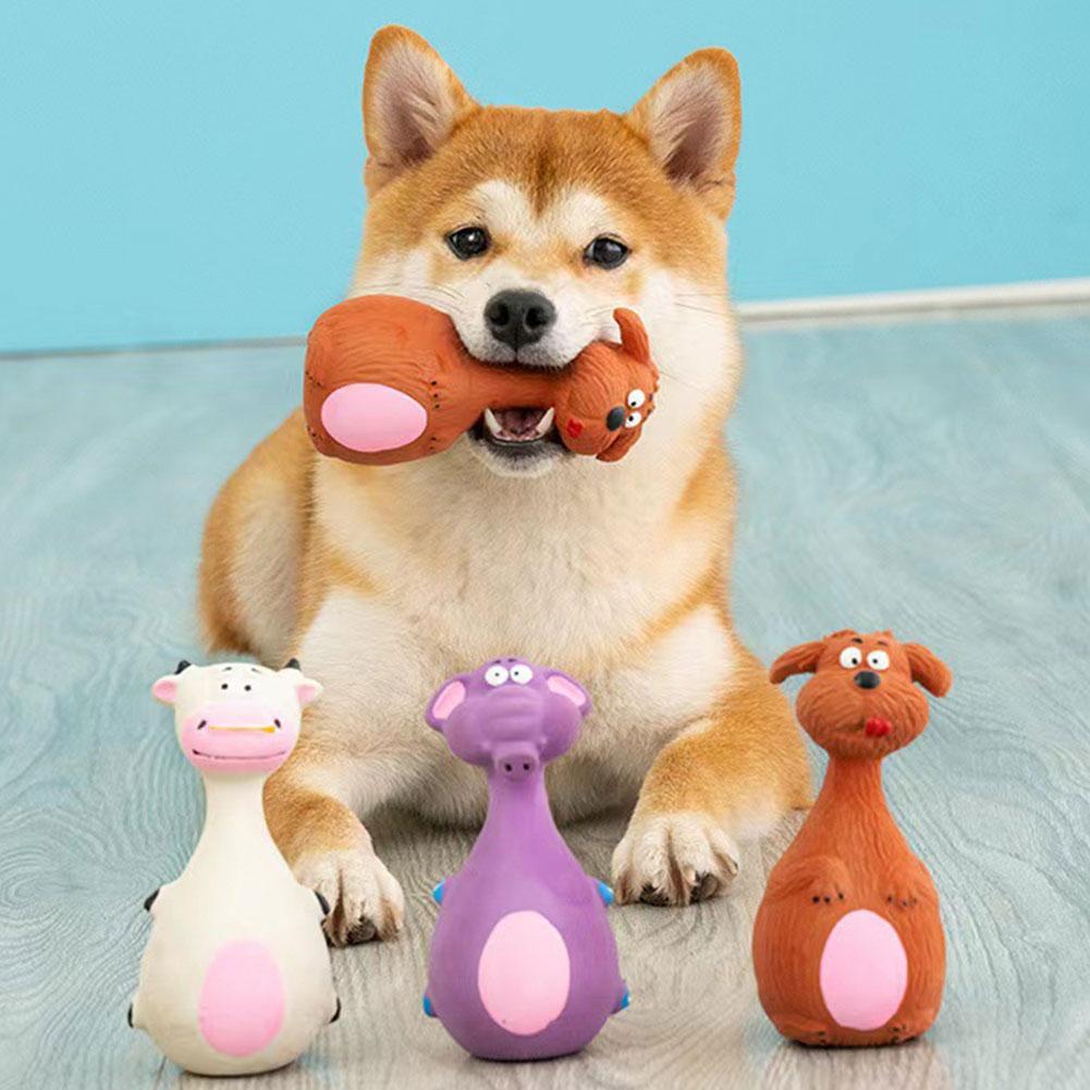 1pc Soft Rubber Chewy Toys Four Styles Squeaky Interactive Throwing Games Cute And Fun Suitable For Small And Medium Sized Dogs
