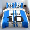 Blau-Weiß Messi 10 Bettwäscheset Bettwäscheset (1 Bettbezug, 2 Kissenbezüge, Bettdecke nicht enthalten)