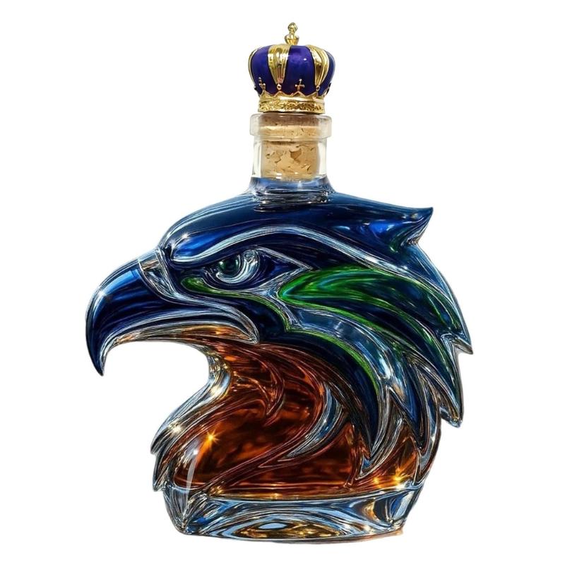 Premium Whiskeys Aerators Gift Set For Football Fan Feature Intricate Seahawk Sculpture And Durable Glass Construction