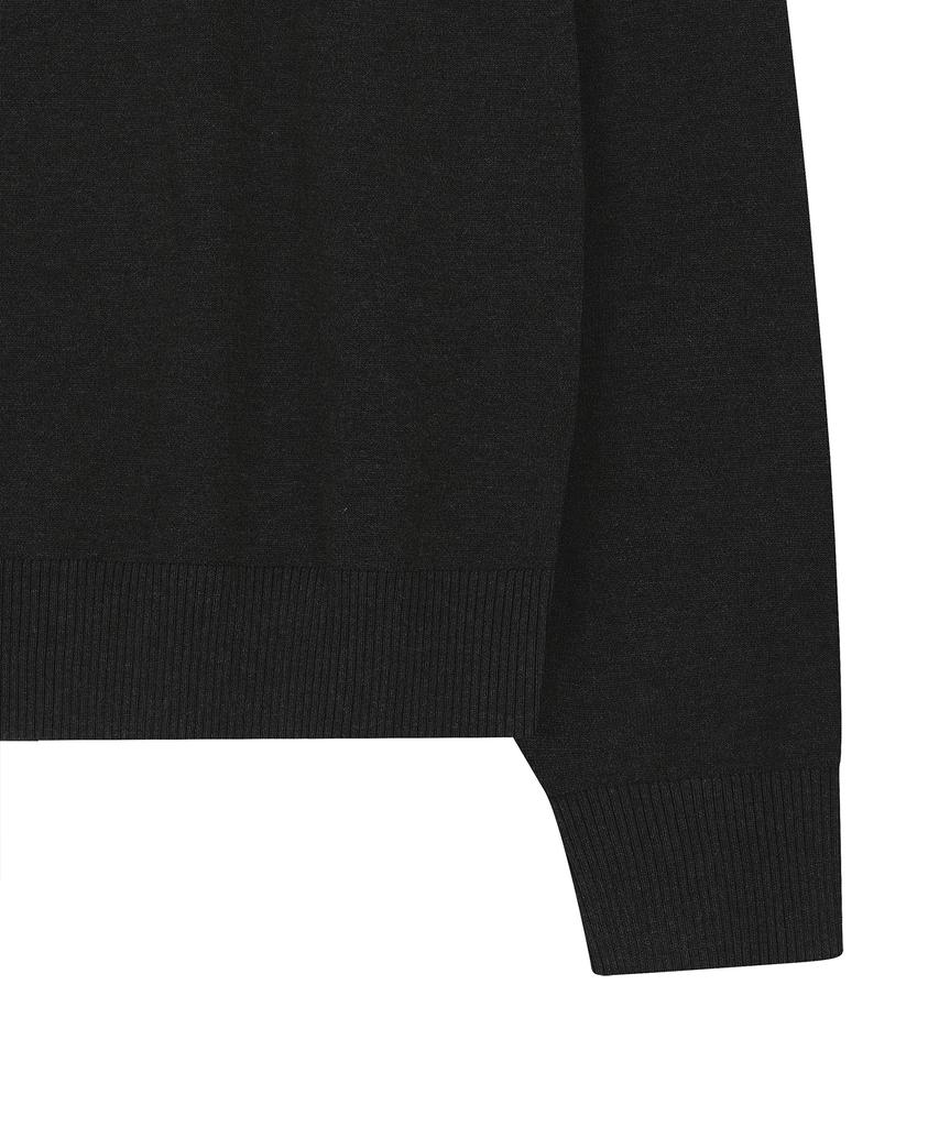 NOIRER Silky Round Neck Knit (Dark Gray)