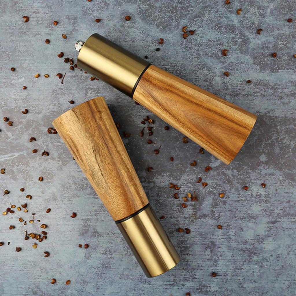 Durable Salt and Pepper Grinder Set with Base Holder Coarse Salt and Pepper Mill Wood Material Salt and Pepper Mill Set