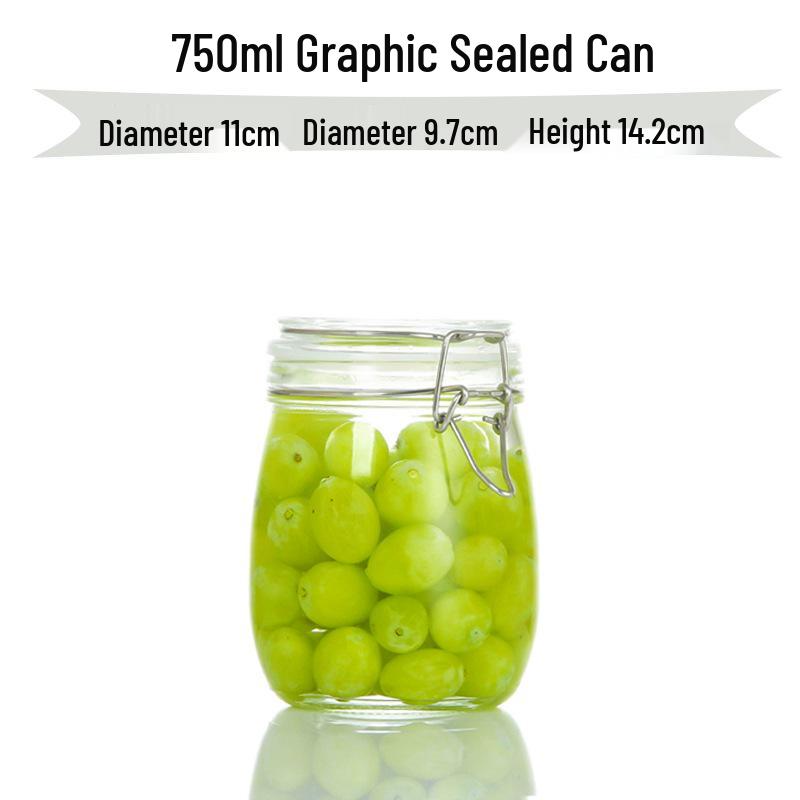 Glass Sealing Jar with Stainless Steel Buckle for Food Storage - Ideal for Tea, Grains, and Cereals In the Kitchen