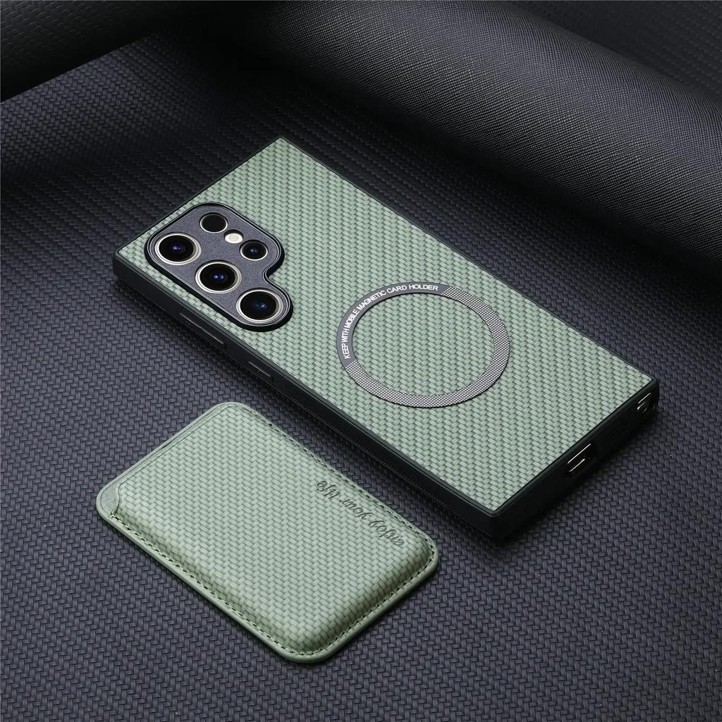 Magnetic with Card Holder Phone Case for Samsung Galaxy S25 S23 S21 FE S24 S22 Ultra Plus M53 M33 A25 A35 A15 A05 A055 Cover