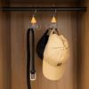 2Pcs Durable Iron Metal 6 Claw Hooks Anti-slip Space Saving Clothes Hangers 360° Rotating Handbag Storage Hanger Wardrobe