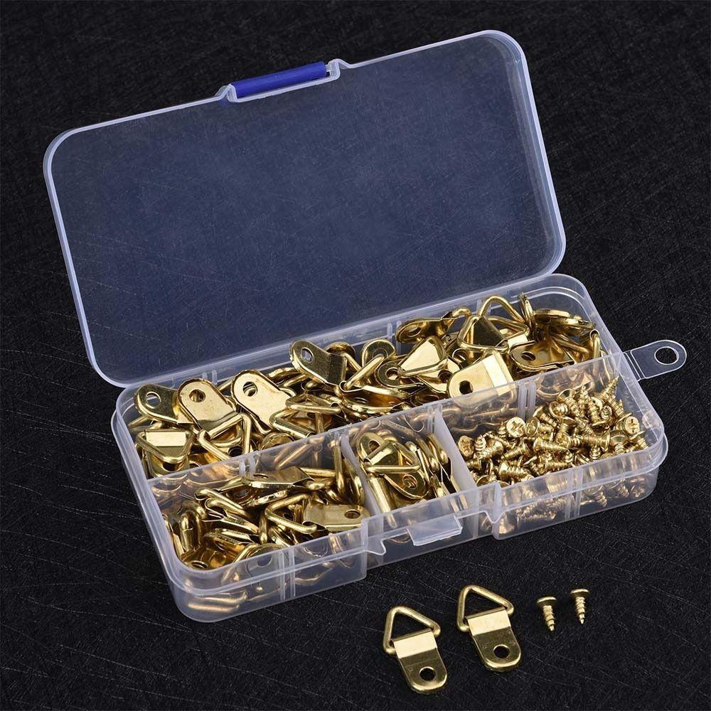 Furniture Accessories Double Hole With Screws D-Ring Hanging Wall Mount Hooks Photo Frame Hook Painting Frame