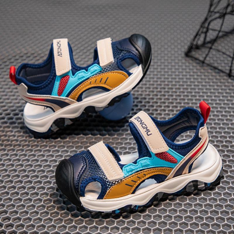 Children's Light Sandals Summer Boys Bag Head Cool Slippers Girls Hollow Beach Shoes