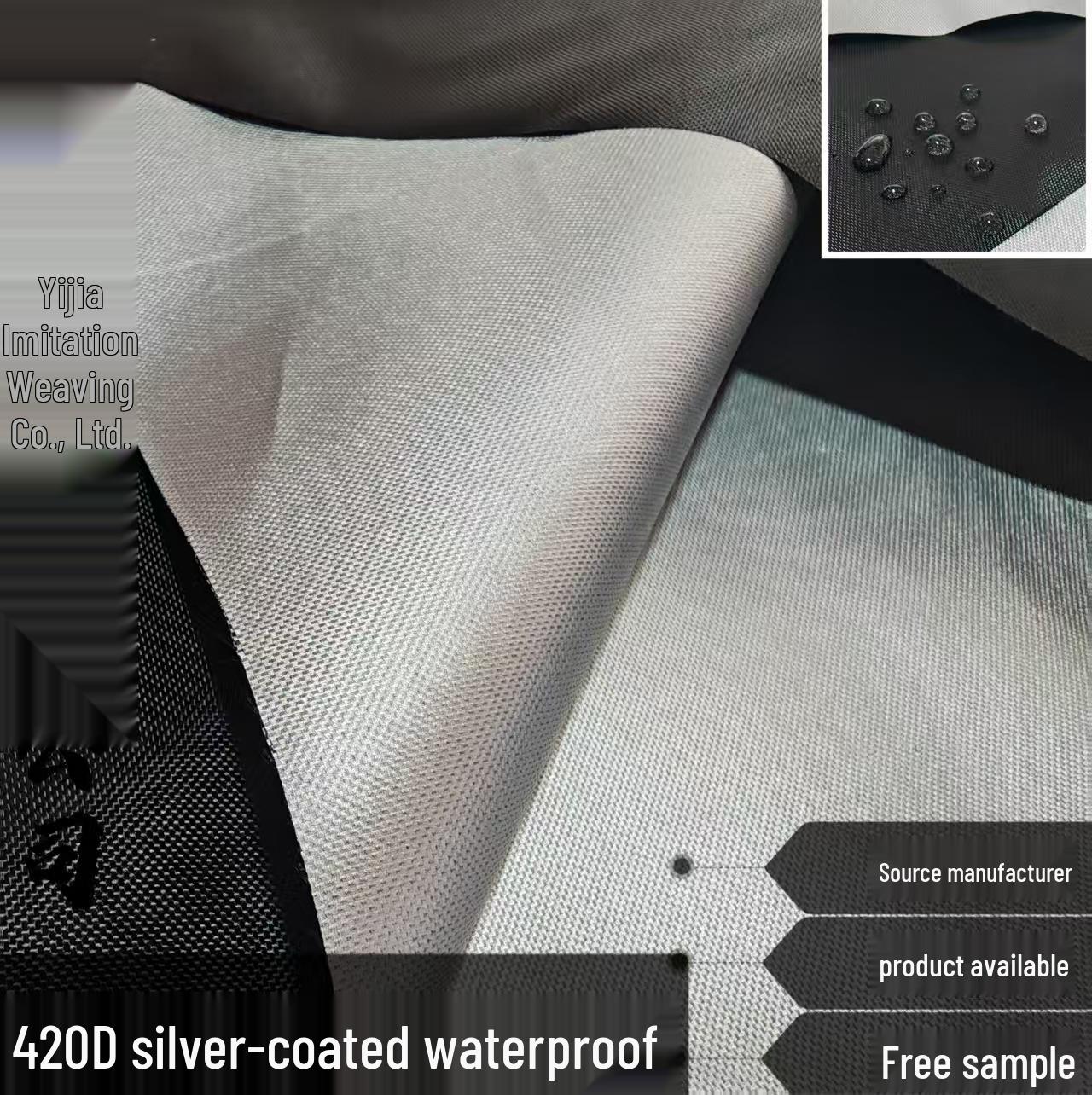 Silver-Coated Water-Repellent 420D Oxford Fabric Car Cover & Awning Cloth