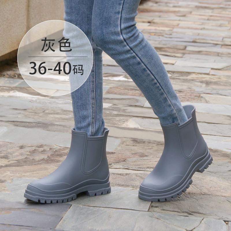Rain boots women's rubber shoes adult fashion rain shoes waterproof shoes Chelsea water shoes