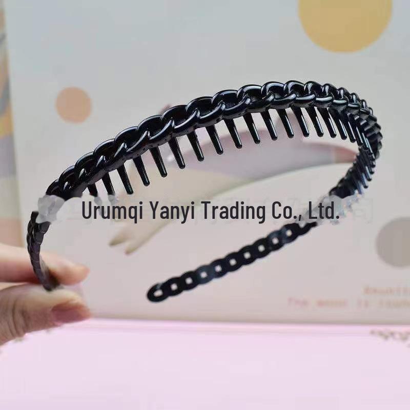 Vielseitiges schwarzes Kunststoff-Kopfband: Rutschfestes Haarband für Damen, Herren & Senioren – Perfekt zum Gesichtswaschen & Haarestylen