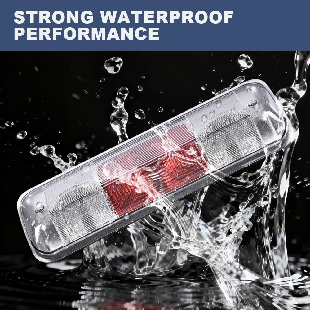 PIT66 3rd Brake Light Compatible with 2004-2008 Ford F150 High Mount Center Rear Roof Third Cargo Light Parking Light Halogen Clear/Red Lens Tercera