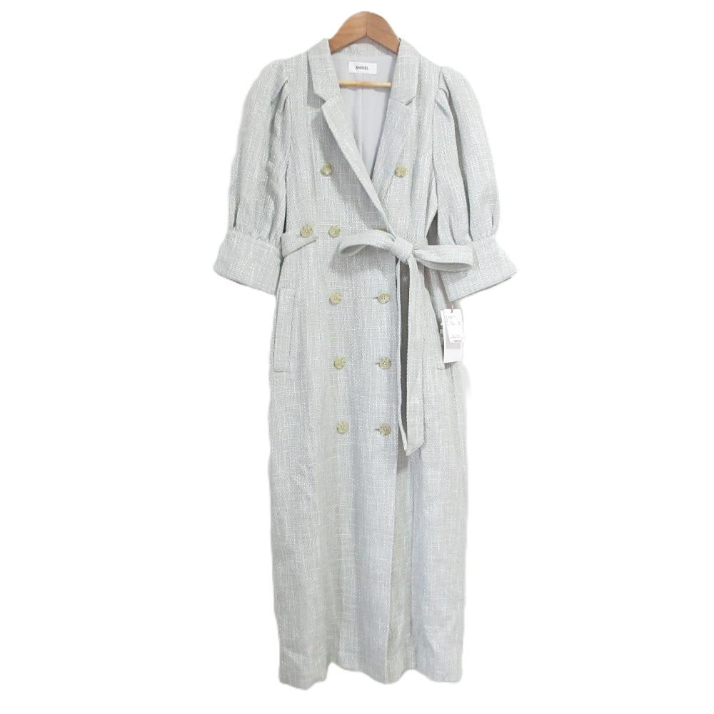[Used] Unused SNIDEL Tweed Dress 0 Size Light Green x White Women s Luxs Brand Used Clothing Luxe