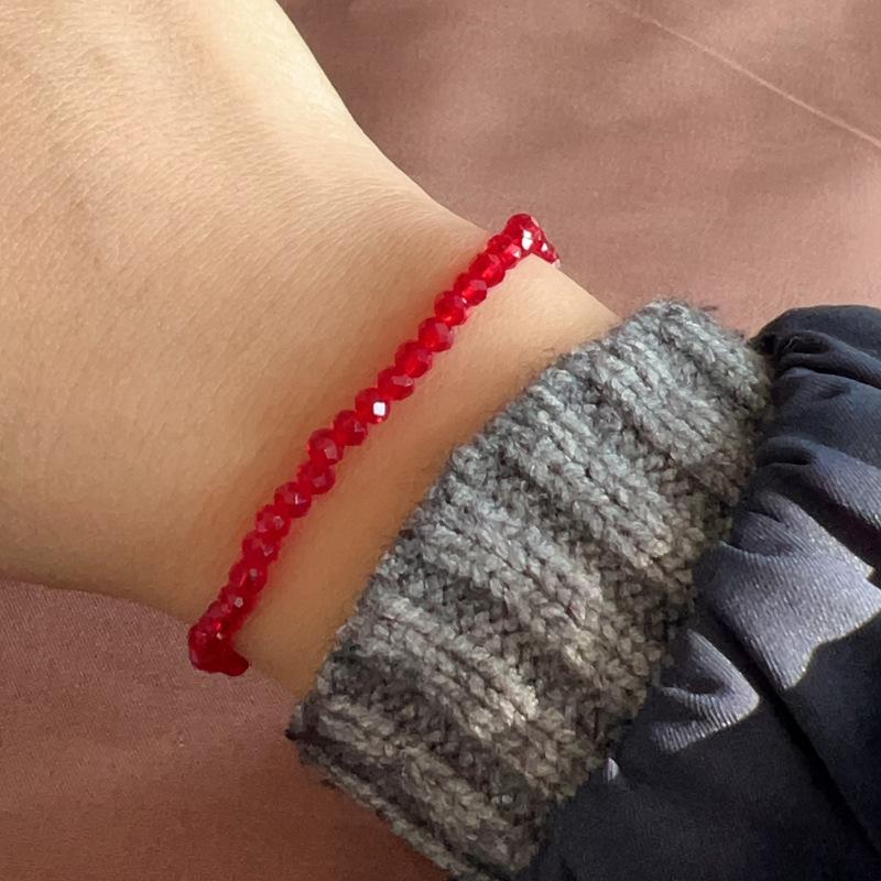 Limited Edition Zodiac Year Red Crystal Bracelet for Women - Fashionable, Simple, & Lucky Beaded Ornament