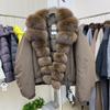 New fox fur big fur collar Parker goose down jacket women's short loose foreign style jacket tide