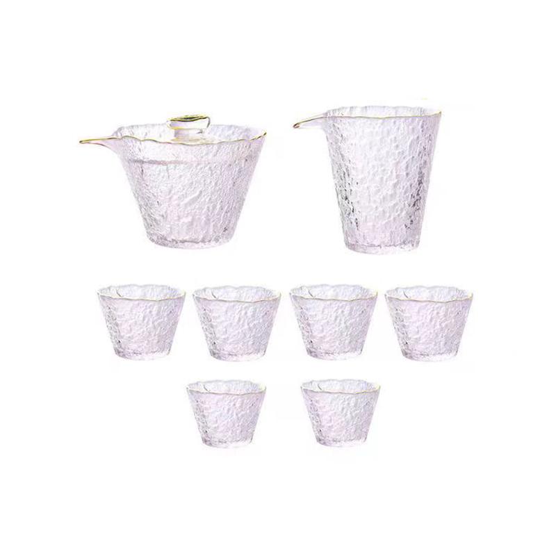 Vysoce kvalitní kladivový skleněný čajový set, japonská konvice, čínský kung-fu čajový obřad, hrnky na kávu, skleněný hrnek, gaiwan čajové nádobí