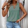 Women's solid color v-neck casual hollow vest