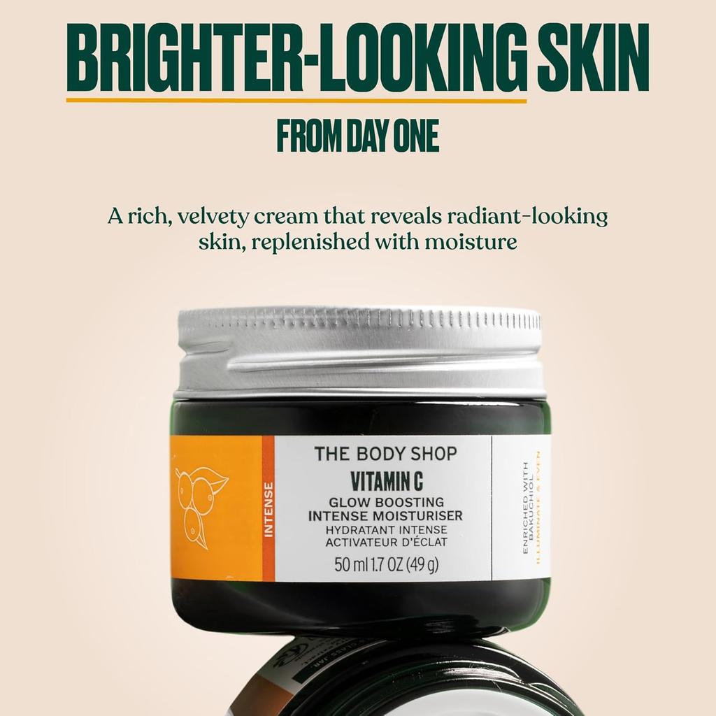 The Body Shop Vitamin C Glow Boosting Moisturizer 50ml | Hydrates Radiance | Softens Dull Skin | Vegan Skin Care