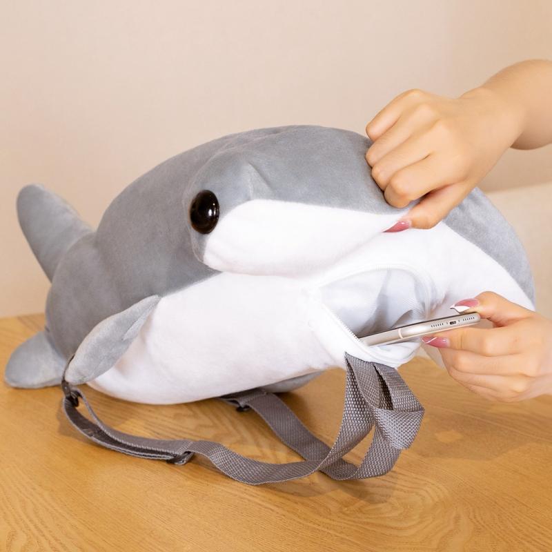 55cm Adorable Hammerhead Shark Plush Backpack Playthings Simulation Shark Playthings Stuffed Gentle Student Backpack Designed for Children Children