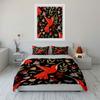 Hummingbird Floral Home Decor Soft Comfortable Duvet Cover Bedding Set Included 1*Duvet Cover & 2*Pillowcases, Gift
