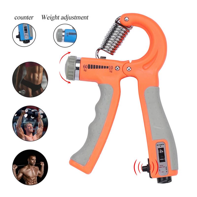 R-Shape Adjustable Size Hand Grip Active Strength Countable Exercise Strengthener Gripper Spring Finger Pinch Carpal Expander