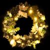 VidaXL Couronne de Noël avec lumières LED Noir 60 cm PVC, couronnes, couronnes de Noël avec décoration, ornements de 321518