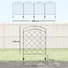 Steel Decorative Outdoor Picket Fence Panels Set of 4, Black
