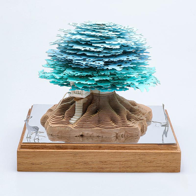 3D Stereoscopic Sticky Note Sculpture 2026 Calendar: Creative Tear-off Convenience Pad and Desktop Ornament