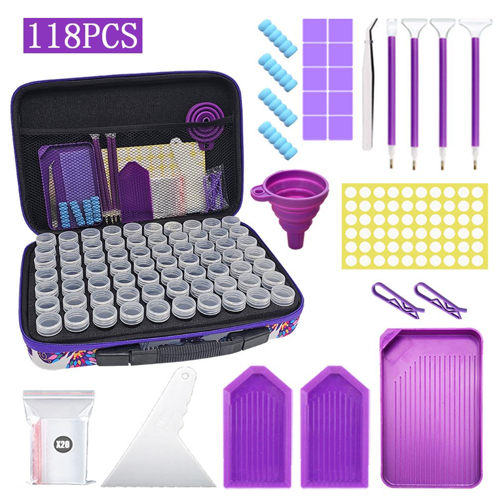 DIY Diamond Painting Kit: Funnel, Drill Pen, 60 Compartment Bottles, 30 Storage, Butterfly Bag