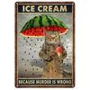 Funny Cat Retro Poster, Aluminum Metal Wall Decor 20x30cm
