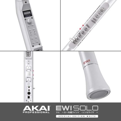 Akai Professional EWI Solo Wind Synthesizer, Electronic Wind Instrument with Built-in Speaker, Rechargeable, 200 Voices, and Breath Sensor, White