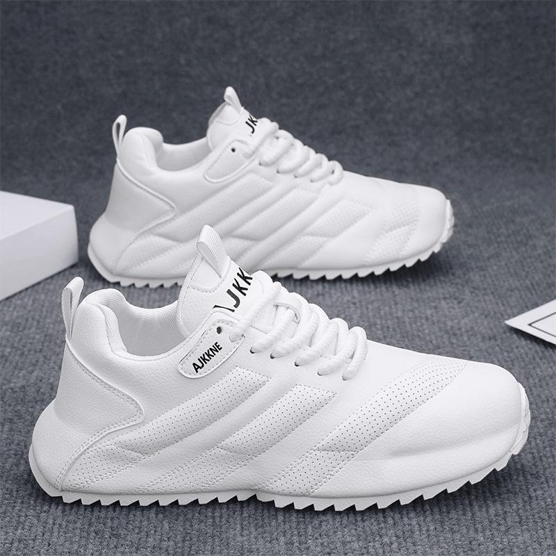 

22 Chunqiuzi personalized leather bag sole invisible inner height-increasing sports shoes young dad shoes 44 білий