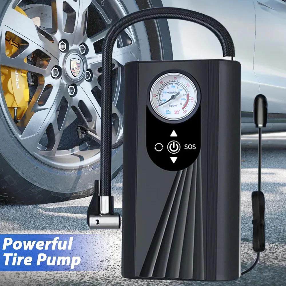 Motorcycle Air Pump Compressor Inflatable Tire Inflator Portable Compressor Digital Cordless Car Tyre Inflator For Bicycle Balls
