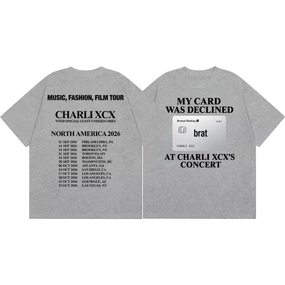 2026 Hot Sale Charli Xcx Music Fashion Film Tour T-shirt Men Women Hip Hop Crew Neck Casual T Shirt Casual Loose Short Sleeve Crew Neck Summer Tops