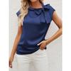 Damen Sommer Neues Top mit halber Schleife und Nischendesign