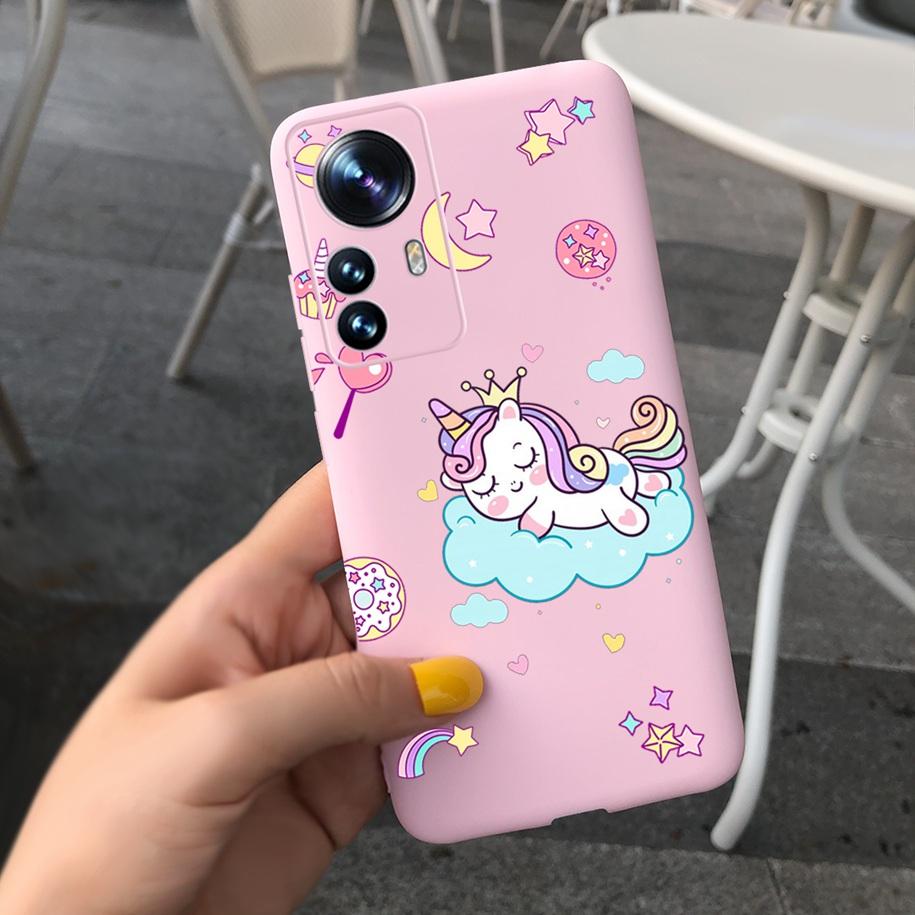 For Xiaomi 12 Pro 5G Case Cute Cartoon Painted Matte Cover For Xiaomi Mi 12 Pro 5G Global Funda on Xiomi 12 Pro Mi12 12X 5G Capa