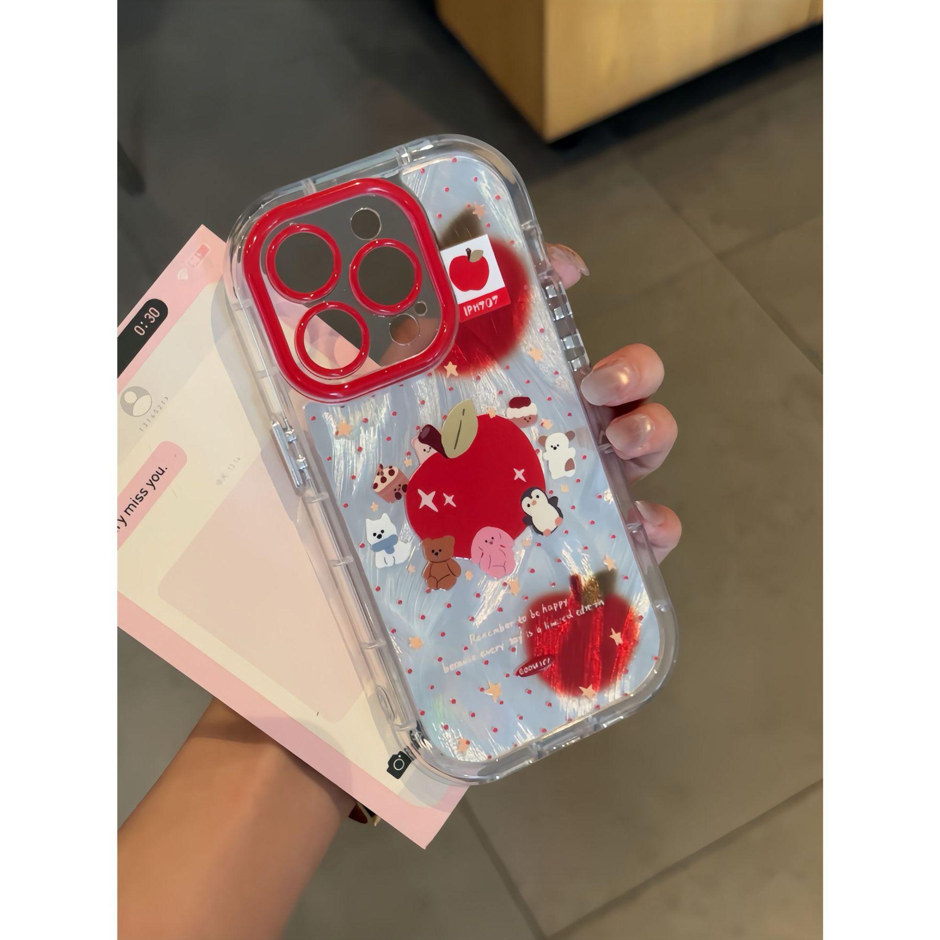 

Красная наклейка для Apple для IPhone16promax для Apple 15 Чехол для мобильного телефона 12pro Персонализированный Max Креативный For Apple X