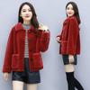 Women's Versatile Haining Shearing Wool Lamb Fur Short Cardigan Jacket