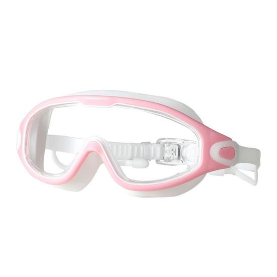 Schwimmbrille, Antibeschlag-UV-Schutz, Weitwinkel-Brille, auslaufsicher, bequeme Passform, Ein-Knopf-Entriegelung, Pool-Brille für Männer, Frauen, Erwachsene, Jugendliche