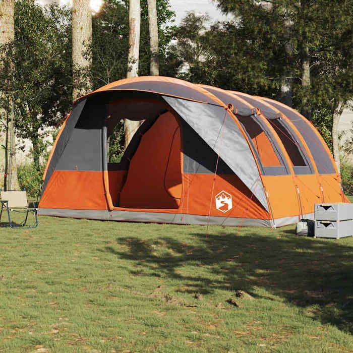 VidaXL Tunnel Camping Tent 5 Person Grey and Orange Waterproof, Tent, Camping Shelter, Garden Shelter, Tent of 4009424