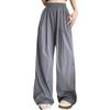 Color ice silk wide-leg pants women's summer thin high waist drape straight pleated cotton and linen casual pants lazy Yamamoto pants