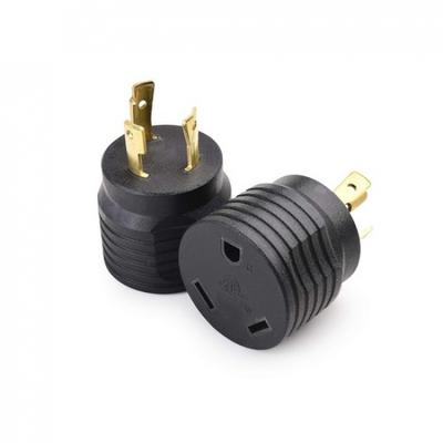 2er-Pack 3-Zinken-Drehverschluss auf 30-Ampere-Wohnmobiladapter, 30-Ampere-Wohnmobilstecker (NEMA L5-30P zu T