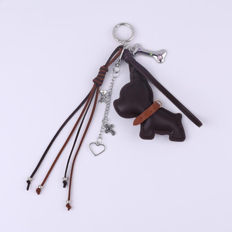 

Y2K Кожаный брелок для щенка Винтажный плетеный веревочный брелок Модный держатель для ключей от машины Подвеска для сумки Подвесное украшение