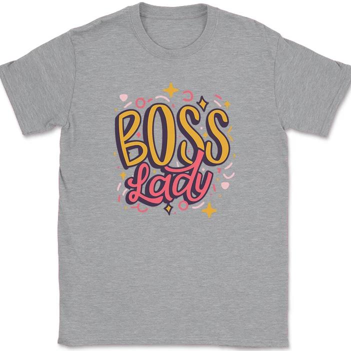 Boss Lady T-Shirt Funny The Office Humor Gift Joke Novelty Text Graphic Tee
