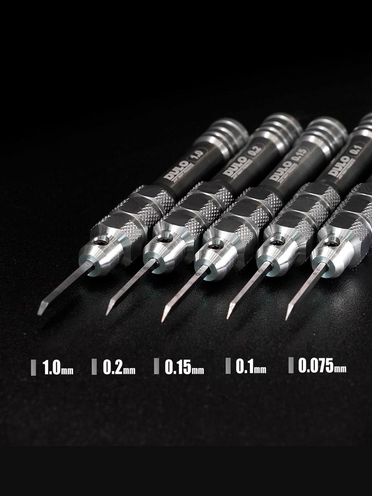DULO Grip Chisel [Tungsten Blade PRO] for Engraving Plastic Models, Width 0.075mm-1mm, Single Item (Width 0.1mm)