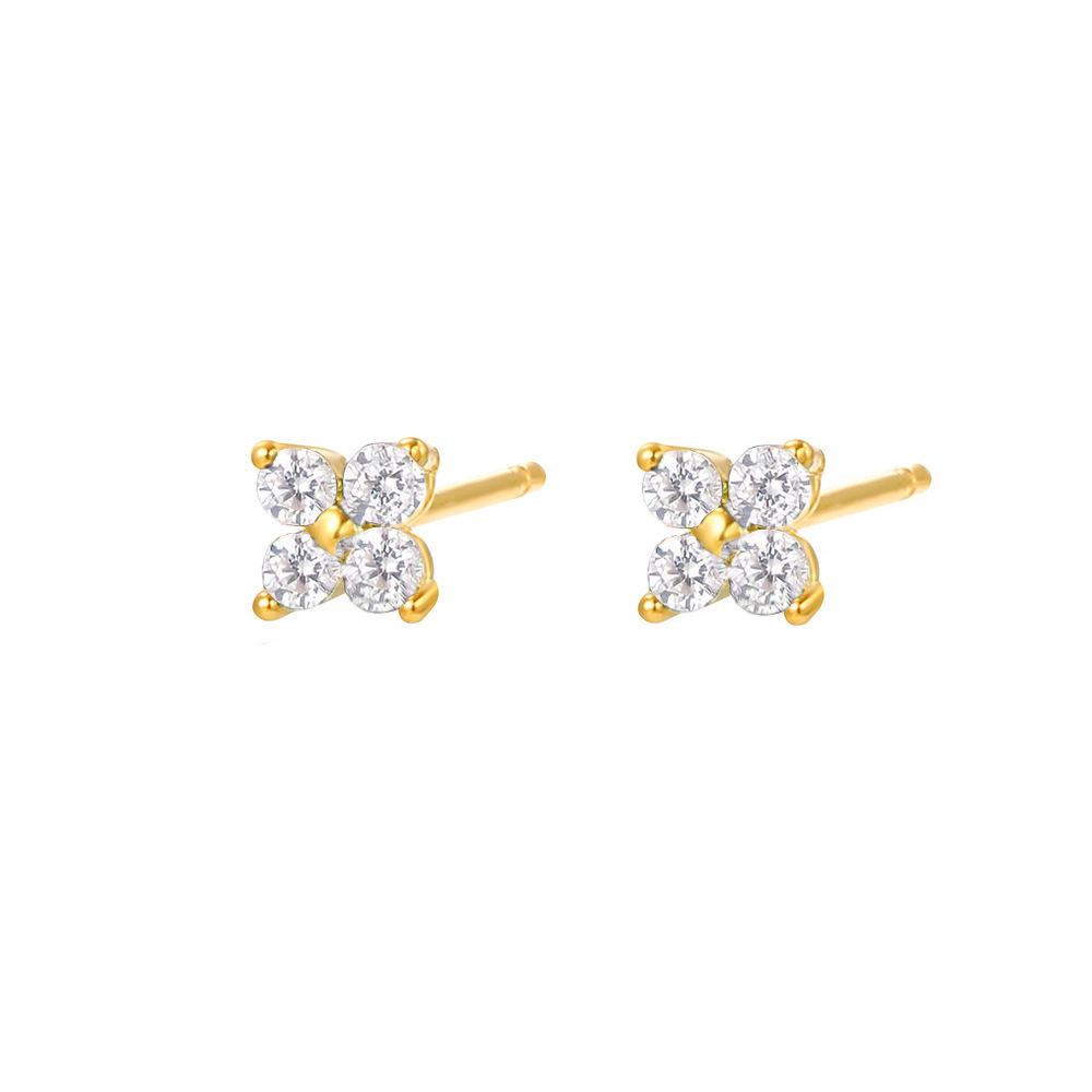 Orecchini a Clip Retro a Forma di Croce con Strass - Stile Ins Molto Venduto