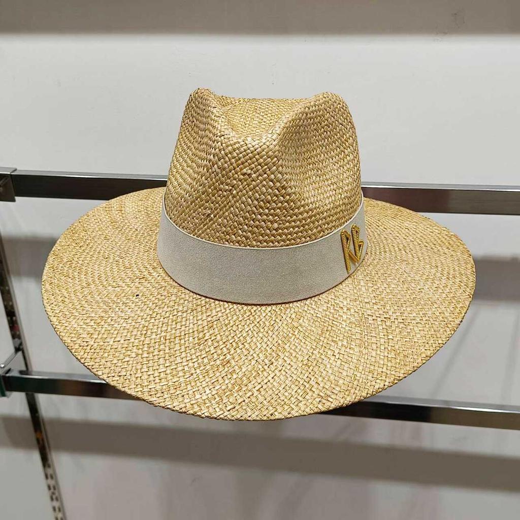Summer straw hat hand-woven with straw bow ribbon outdoor travel sun protection beach hat sun hat hats for woman