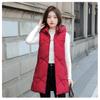 Autumn and Winter Women's Solid Color Vest Hooded Loose Thickening Warm Mid-length Sleeveless Women's Jacket