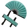 Large Bamboo Kung Fu Fan with Sparkling Cloth Surface for Martial Arts Performance